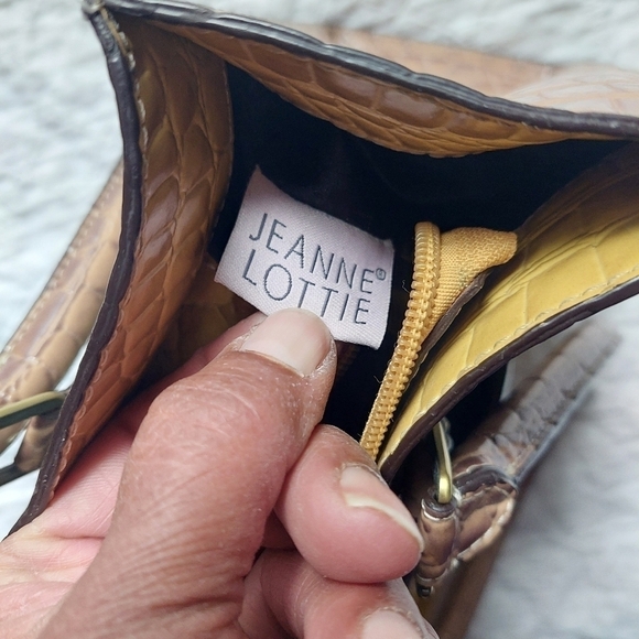 Jeanne Lottie 3-Tone Synthetic Alligator Embossed Satchel Bag - Picture 10 of 16